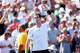 NEW YORK, NY - AUGUST 25: Andy Murray of Great Britain signs waves to fans after defeating Robin Haase of the Netherlands during his men's singles first round match on Day One of the 2014 US Open at the USTA Billie Jean King National Tennis Center on August 25, 2014 in the Flushing neighborhood of the Queens borough of New York City. (Photo by Julian Finney/Getty Images)