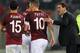 ROME, ITALY - MARCH 17: Francesco Totti and Miralem Pjanic of AS Roma speak with head coach Rudi Garcia during the Serie A match between AS Roma and Udinese Calcio at Stadio Olimpico on March 17, 2014 in Rome, Italy. (Photo by Paolo Bruno/Getty Images)