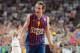 BARCELONA - OCTOBER 9: Marcelinho Huertas #9 of FC Barcelona Regal celebrates against the Dallas Mavericks during NBA Europe Live 2012 on October 9, 2012 at Palau Sant Jordi in Barcelona, Spain. NOTE TO USER: User expressly acknowledges and agrees that, by downloading and or using this photograph, User is consenting to the terms and conditions of the Getty Images License Agreement. Mandatory Copyright Notice: Copyright 2012 NBAE (Photo by Garrett W. Ellwood/NBAE via Getty Images)