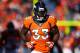 DENVER, CO - JANUARY 12: Duke Ihenacho #33 of the Denver Broncos warms up prior to their AFC Divisional Playoff Game against the San Diego Chargers at Sports Authority Field at Mile High on January 12, 2014 in Denver, Colorado. (Photo by Doug Pensinger/Getty Images)
