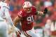 Nov 16, 2013; Madison, WI, USA; Wisconsin Badgers defensive end Konrad Zagzebski (91) during the game against the Indiana Hoosiers at Camp Randall Stadium. Wisconsin won 51-3. Mandatory Credit: Jeff Hanisch-USA TODAY Sports