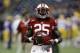 Wisconsin running back Melvin Gordon (25) goes through drills before an NCAA college football game against LSU Saturday, Aug. 30, 2014, in Houston. (AP Photo/David J. Phillip)
