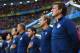SALVADOR, BRAZIL - JULY 01: Head coach Jurgen Klinsmann of the United States (2nd R) sings the National Anthem prior to the 2014 FIFA World Cup Brazil Round of 16 match between Belgium and the United States at Arena Fonte Nova on July 1, 2014 in Salvador, Brazil. (Photo by Laurence Griffiths/Getty Images)