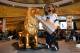 LAS VEGAS, NV - JUNE 20: Los Angeles Kings mascot Bailey poses with the Stanley Cup at a display of NHL trophies at the MGM Grand Hotel/Casino on June 20, 2014 in Las Vegas, Nevada. The 2014 NHL Awards will be held in Las Vegas on June 24. (Photo by Ethan Miller/Getty Images)