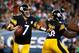 Pittsburgh Steelers' Ben Roethlisberger passes during the first half of an NFL preseason football game against the Philadelphia Eagles, Thursday, Aug. 21, 2014, in Philadelphia. (AP Photo/Matt Rourke)