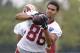 Jul 24, 2014; Richmond, VA, USA; Washington Redskins tight end Jordan Reed (86) catches the ball during practice on day one of training camp at Bon Secours Washington Redskins Training Center. Mandatory Credit: Geoff Burke-USA TODAY Sports