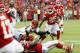 Kansas City Chiefs running back Jamaal Charles (25) runs against Cincinnati Bengals defense in the first half of an NFL preseason football game Thursday, Aug. 7, 2014, in Kansas City, Mo. (AP Photo/Colin E. Braley)