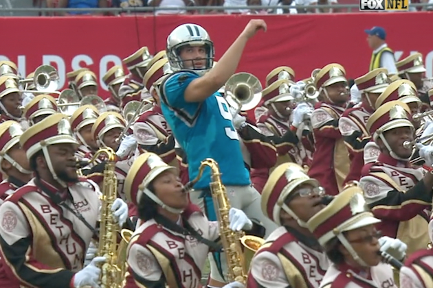 Panthers kicker Graham Gano ruins his family's kickball game with enormous  'home run'