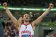 Croatia's Bojan Bogdanovic celebrates after a EuroBasket European Basketball Championship quarterfinal match against Ukraine at the Stozice Arena, in Ljubljana, Slovenia, Thursday, Sept. 19, 2013. Croatia won 84-72. (AP Photo/Thanassis Stavrakis)