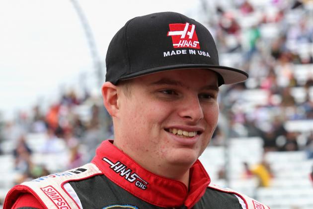 LOUDON, NH - SEPTEMBER 20:  Cole Custer, driver of the #00 Haas Automation Chevrolet, is seen during intros prior to the NASCAR Camping World Truck Series UNOH 175 at New Hampshire Motor Speedway on September 20, 2014 in Loudon, New Hampshire.  (Photo by Jerry Markland/Getty Images)