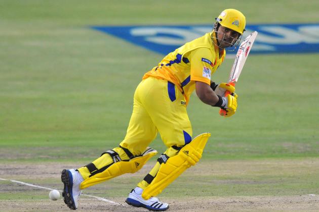 JOHANNESBURG, SOUTH AFRICA - OCTOBER 20:  Suresh Raina of Chennai in action during the Champions League twenty20 match between Chennai Super Kings and Mumbai Indians at Bidvest Wanderers Stadium on October 20, 2012 in Johannesburg, South Africa. (Photo by Duif du Toit / Gallo Images/Getty Images)