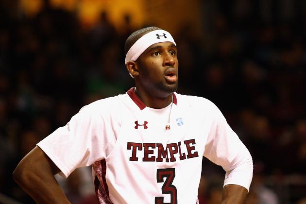 PHILADELPHIA, PA - DECEMBER 10: Anthony Lee #3 of the Temple Owls looks on against the Villanova Wildcats at the Liacouras Center on December 10, 2011 in Philadelphia, Pennsylvania. (Photo by Chris Chambers/Getty Images)