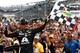 INDIANAPOLIS, IN - JULY 27: Jeff Gordon, driver of the #24 Axalta Chevrolet, celebrates in Victory Lane after winning the NASCAR Sprint Cup Series Crown Royal Presents The John Wayne Walding 400 at the Brickyard Indianapolis Motor Speedway on July 27, 2014 in Indianapolis, Indiana. (Photo by Chris Trotman/Getty Images)