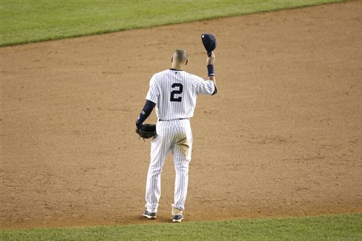 New York Yankees Alex Rodriguez and Derek Jeter (R) stand in the infield in  the second inning against the Boston Red Sox at Yankee Stadium in New York  City on September 25