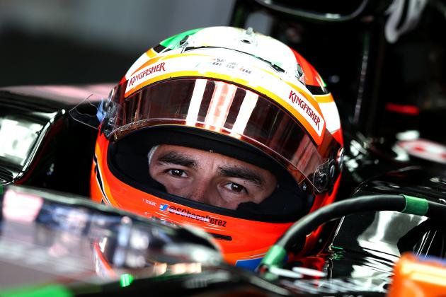 HOCKENHEIM, GERMANY - JULY 18:  Sergio Perez of Mexico and Force India sits in his car in the garage during practice ahead of the German Grand Prix at Hockenheimring on July 18, 2014 in Hockenheim, Germany.  (Photo by Mark Thompson/Getty Images)