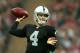LONDON, ENGLAND - SEPTEMBER 28: Derek Carr #4 of the Oakland Raiders passes during the NFL match between the Oakland Raiders and the Miami Dolphins at Wembley Stadium on September 28, 2014 in London, England. (Photo by Ben Hoskins/Getty Images)
