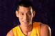 EL SEGUNDO, CA - JULY 24: Jeremy Lin #17 of the Los Angeles Lakers poses for a portrait before a press conference on July 24, 2014 at the Toyota Sports Center in El Segundo, California. NOTE TO USER: User expressly acknowledges and agrees that, by downloading and/or using this photograph, user is consenting to the terms and conditions of the Getty Images License Agreement. Mandatory Copyright Notice: Copyright 2014 NBAE (Photo by Andrew D. Bernstein/NBAE via Getty Images)