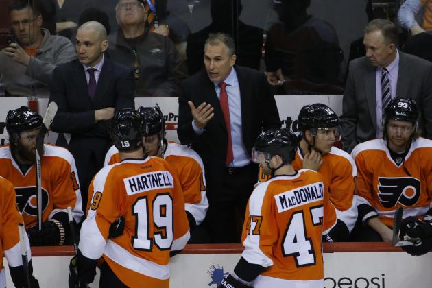 Philadelphia Flyers' Craig Berube in action during an NHL hockey game against the Dallas Stars, Thursday, March 20, 2014, in Philadelphia. (AP Photo/Matt Slocum)