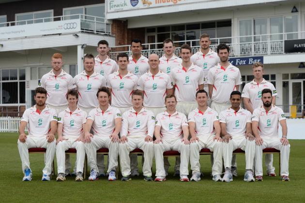 LEICESTER, ENGLAND - MARCH 31: The Leicestershore CCC squad pose during the Leicestershire CCC photocall at Grace Road on March 31, 2014 in Leicester, England. (Photo by Michael Regan/Getty Images)