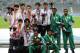 Japanese team members who won the gold, center South Korean team members who won the silver, left and Saudi Arabia team which won the bronze pose during the men's 4 x 400m relay medal ceremony at the 17th Asian Games in Incheon, South Korea, Thursday, Oct. 2, 2014.(AP Photo/Rob Griffith)