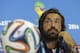 Italy's Andrea Pirlo listens to a question during a press conference at the Arena das Dunas in Natal, Brazil, Monday, June 23, 2014. (AP Photo/Antonio Clanni)