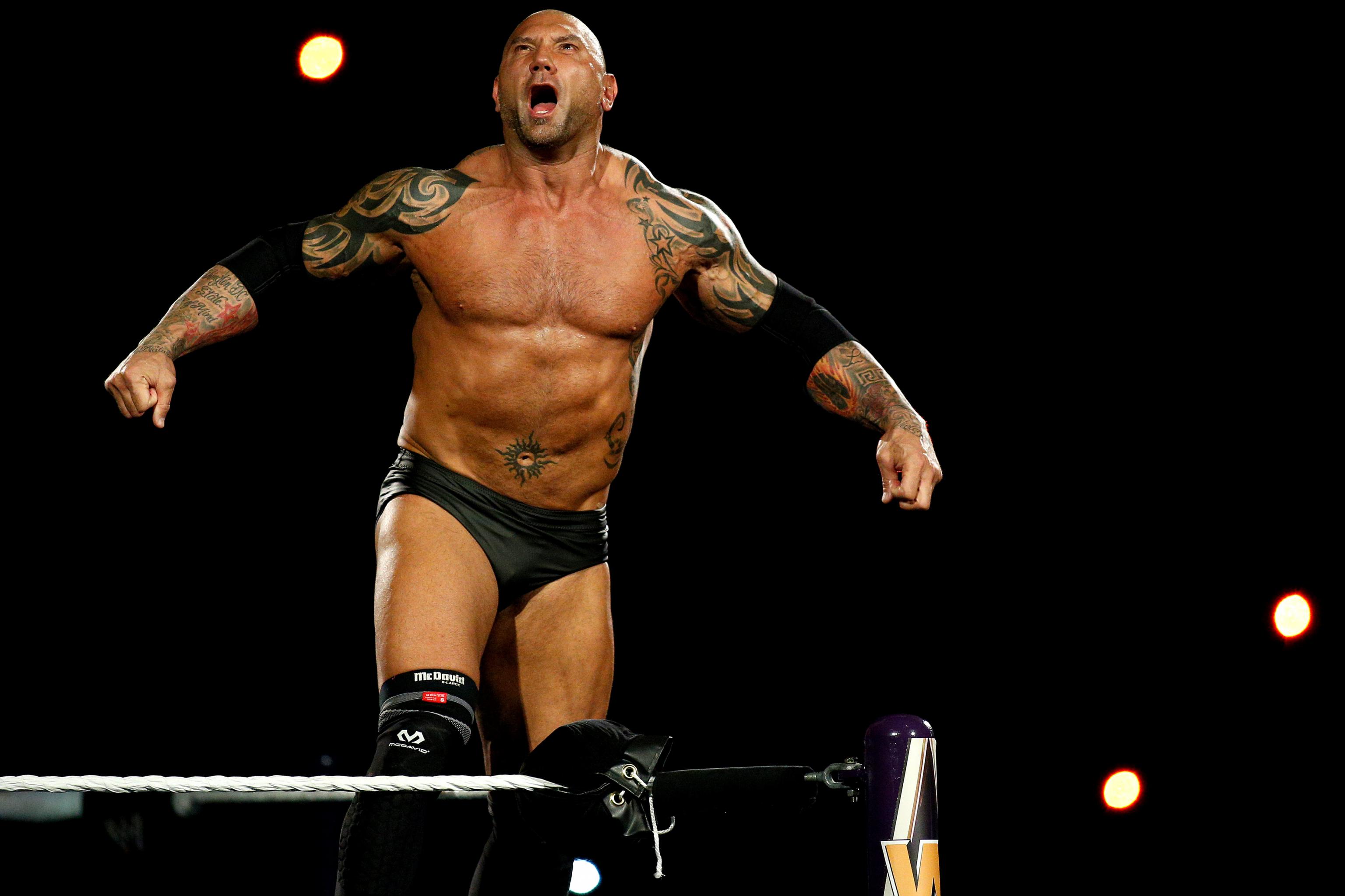 Wwe Raw Bf Xxx - Watch Dave Bautista Attack Ric Flair, Call Out Triple H in WWE Raw ...