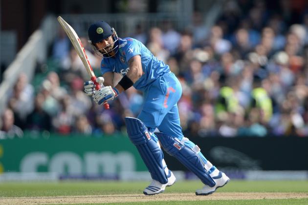 LEEDS, ENGLAND - SEPTEMBER 05:  Virat Kohli of India bats during the 5th Royal London One Day International between England and India at Headingley on September 5, 2014 in Leeds, England.  (Photo by Gareth Copley/Getty Images)