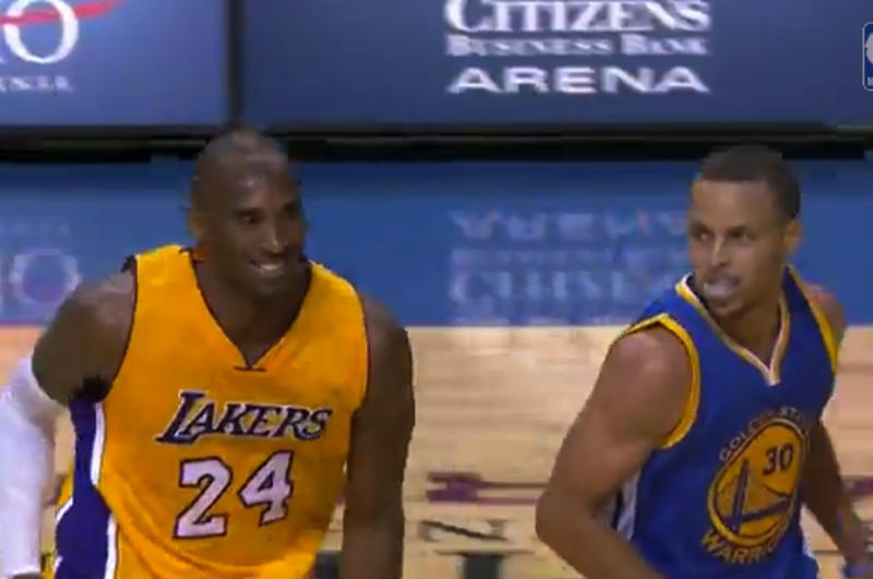 Kobe Bryant Gives Stephen Curry Props for Draining Long 3-Pointer Over Him