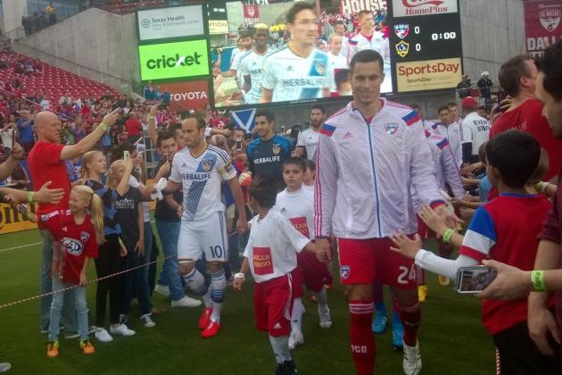 Landon Donovan enters the field for his final regular season game in Dallas.