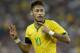 Brazil's Neymar gestures after scoring his third goal against Japan during an international friendly soccer match in Singapore, Tuesday, Oct. 14, 2014. (AP Photo/Wong Maye-E)