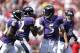TAMPA, FL - OCTOBER 12: Torrey Smith #82 of the Baltimore Ravens celebrates with Joe Flacco #5 after a 15-yard touchdown reception in the first quarter of the game against the Tampa Bay Buccaneers at Raymond James Stadium on October 12, 2014 in Tampa, Florida. (Photo by Joe Robbins/Getty Images)
