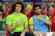SINGAPORE - OCTOBER 14: (L-R) David Luiz and Kaka of Brazil gesture on the team bench during the international friendly match between Japan and Brazil at the National Stadium on October 14, 2014 in Singapore. (Photo by Suhaimi Abdullah/Getty Images)
