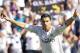 Real Madrid's Cristiano Ronaldo from Portugal celebrates scoring against Levante during a Spanish La Liga soccer match at the Ciutat de Valencia stadium in Valencia, Spain, on Saturday, Oct. 18, 2014. (AP Photo/Alberto Saiz)