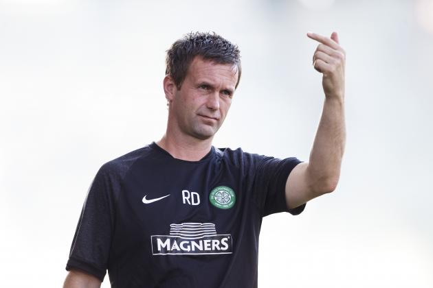 VIENNA, AUSTRIA - July 06: Manager Ronny Deila of Celtic Glasgow reacts on the touchline during the Pre Season Friendly between SK Rapid Wien and Celtic Glasgow at Gerhard-Hanappi-Stadium on July 6, 2014 in Vienna, Austria.  (Photo by Christian Hofer/Getty Images)