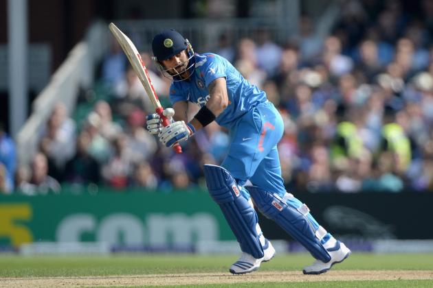 LEEDS, ENGLAND - SEPTEMBER 05:  Virat Kohli of India bats during the 5th Royal London One Day International between England and India at Headingley on September 5, 2014 in Leeds, England.  (Photo by Gareth Copley/Getty Images)