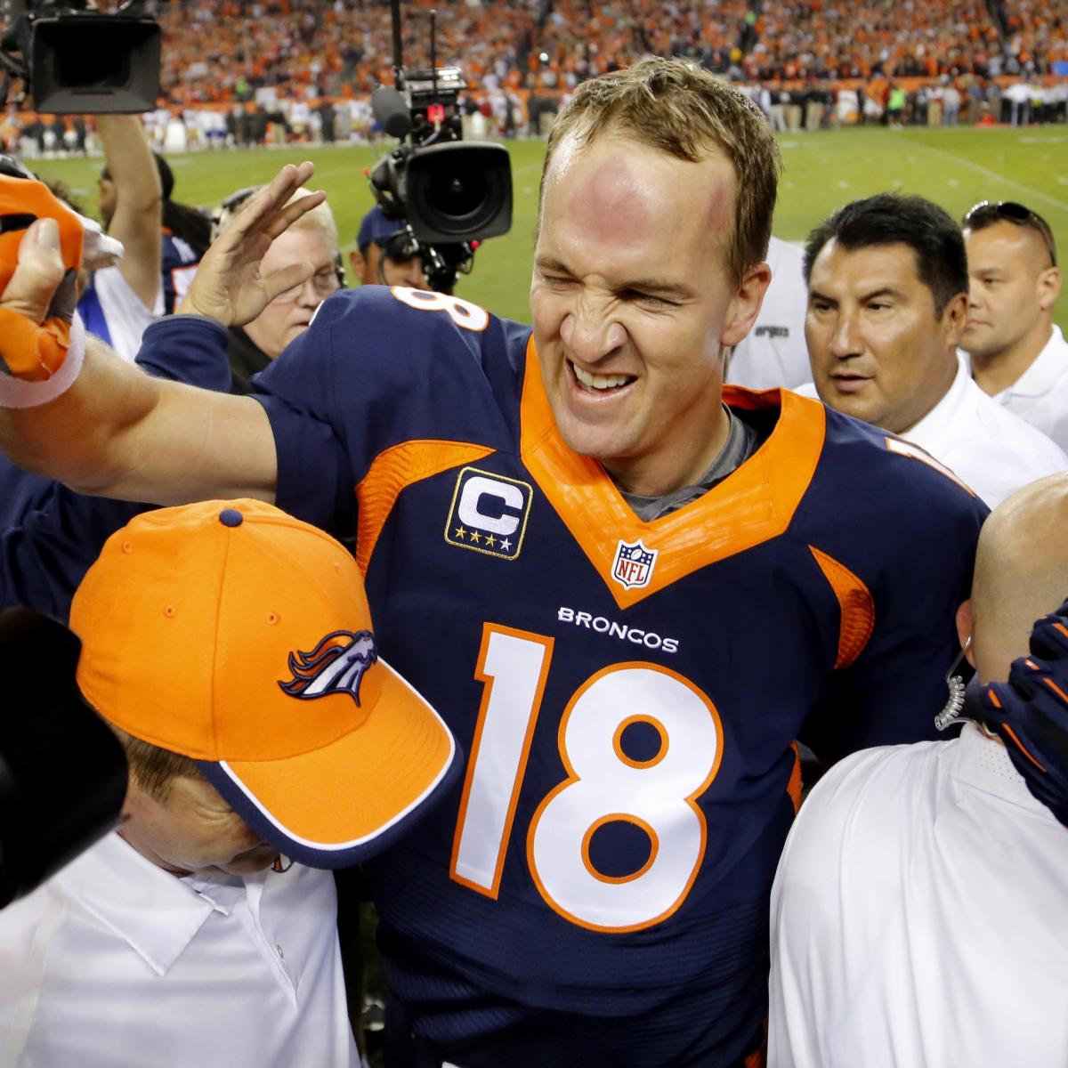 Broncos peyton manning breaks brett favre s all time passing