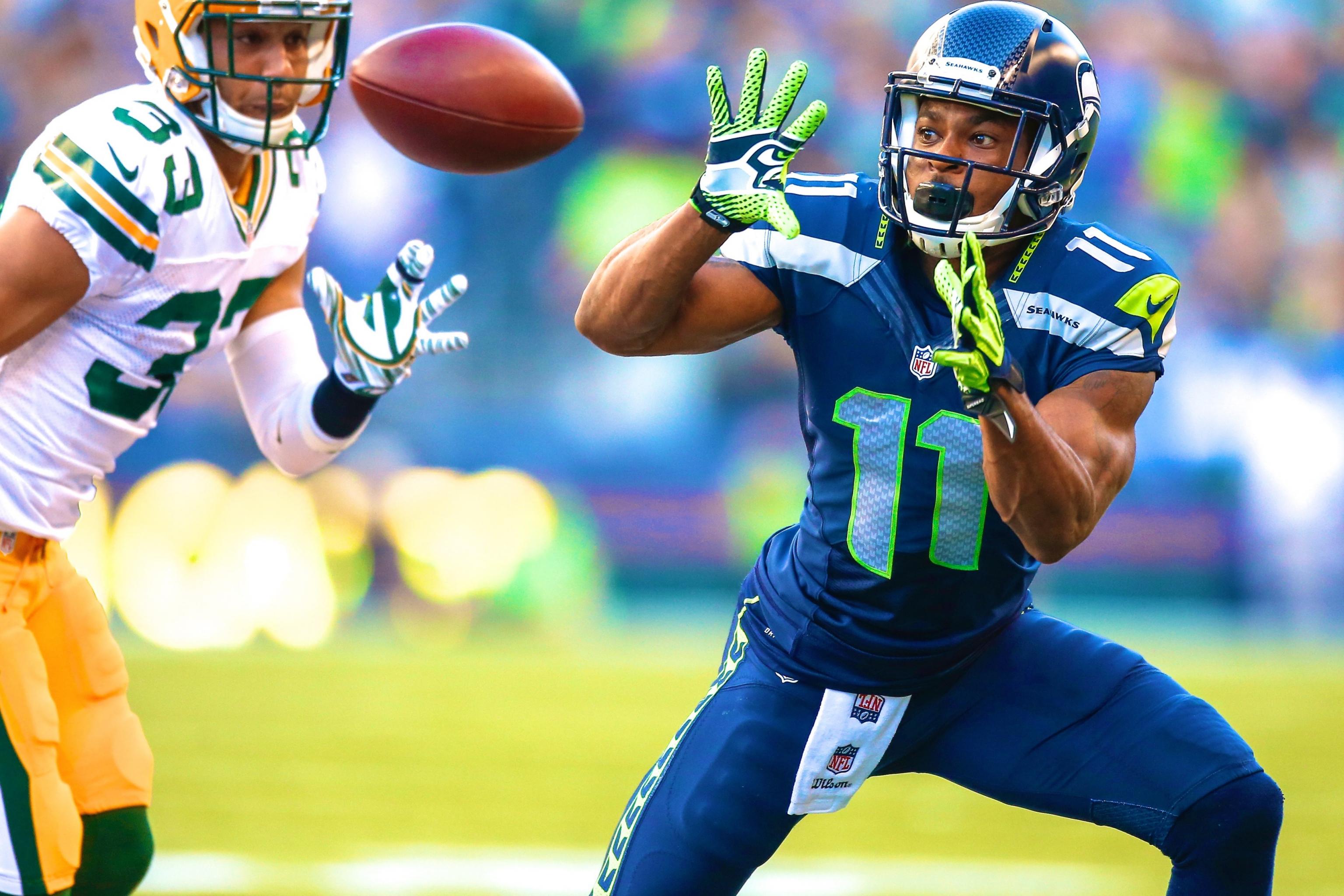 Seattle Seahawks kick returner Percy Harvin begins his 87-yard