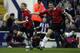 WEST BROMWICH, ENGLAND - NOVEMBER 27: Paul Scholes of Manchester United celebrates his first goal with team mate Roy Keane, during the Barclays Premiership match between West Bromwich Albion and Manchester United at the Hawthorns Stadium, on November 27, 2004 in West Bromwich, England. (Photo by Mark Thompson/Getty Images)