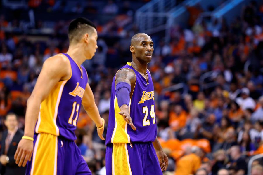 L.A. Lakers' Kobe Bryant shouts expletives at Jeremy Lin and