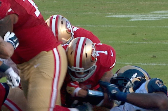 Colin Kaepernick's goal-line fumble made for wildest finish of NFL