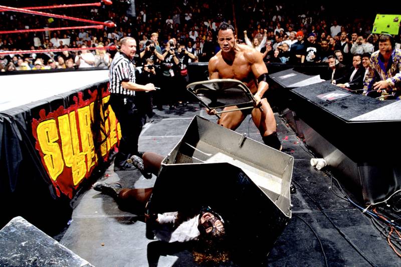 Image result for WWE Survivor Series 1998 Mankind vs The Rock wwe.com