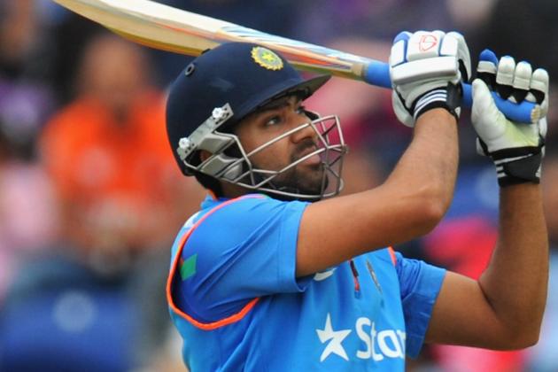 CARDIFF, WALES - AUGUST 27:  India batsman Rohit Sharma pulls a ball for six runs during the 2nd  Royal London One Day International match between England and India at SWALEC Stadium on August 27, 2014 in Cardiff, Wales.  (Photo by Stu Forster/Getty Images)