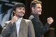 Boxers Manny Pacquiao, left, and Chris Algieri pose for a photo in Los Angeles, Wednesday, Sept. 3, 2014. They will fight for Pacquiao's WBO welterweight title at The Venetian Macao hotel on Nov. 22. (AP Photo/Damian Dovarganes)