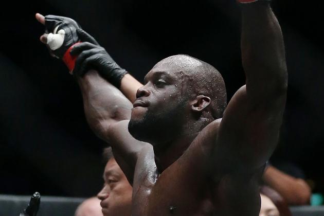 SINGAPORE - OCTOBER 06:  Melvin Manhoef of the Netherlands celebrates victory over Ryo Kawamura of Japan during the One Fighting Championship, at Singapore Indoor Stadium on October 6, 2012 in Singapore.  (Photo by Chris McGrath/Getty Images)