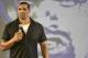 World Wrestling Entertainment (WWE) wrestler The Great Khali, standing 7 feet 3 inches (220 centimeters) and weighing 420 pounds (190 kilograms), speaks at a show organized to interact with fans in New Delhi, India, Wednesday, May 7, 2008. The entertainer, whose real name is Dilip Singh Rana, has earned prizes, movie roles and piles of money for his prowess on the wrestling mat along with earning a promotion in Punjab's police force. (AP Photo/Mustafa Quraishi)
