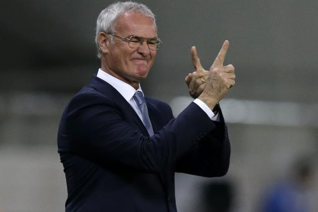 Greece's coach Claudio Ranieri of Italy reacts during the Group F Euro 2016 qualifying soccer match between Greece and Faroe Islands, at the Georgios Karaiskakis stadium, in the port of Piraeus, near Athens on Friday, Nov. 14, 2014. (AP Photo/Thanassis Stavrakis)