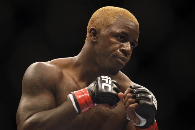 Melvin Guillard battles in a lightweight UFC mixed martial arts fight on Friday, Jan. 20, 2012, in Nashville, Tenn. (AP Photo/Mark Humphrey)