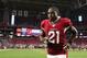 GLENDALE, AZ - OCTOBER 12: Cornerback Patrick Peterson #21 of the Arizona Cardinals runs off the field following the NFL game against the Washington Redskins at the University of Phoenix Stadium on October 12, 2014 in Glendale, Arizona. The Cardinals defeated the Redskins 30-20. (Photo by Christian Petersen/Getty Images)