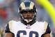 FOXBORO, MA - AUGUST 26: Jason Brown #60 of the St. Louis Rams runs through a drill during warmups before the game against the New England Patriots on August 26, 2010 at Gillette Stadium in Foxboro, Massachusetts. (Photo by Elsa/Getty Images)