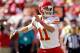 SANTA CLARA, CA - OCTOBER 05: Alex Smith #11 of the Kansas City Chiefs throws the ball against the San Francisco 49ers at Levi's Stadium on October 5, 2014 in Santa Clara, California. (Photo by Ezra Shaw/Getty Images)